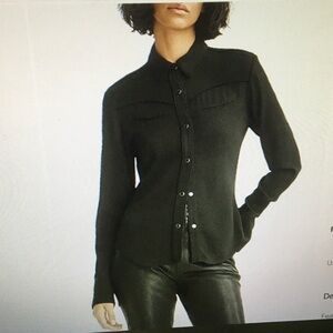 RAG & BONE/“CLEO”BLACK SNAP FRONT WORKSHIRT/NWT